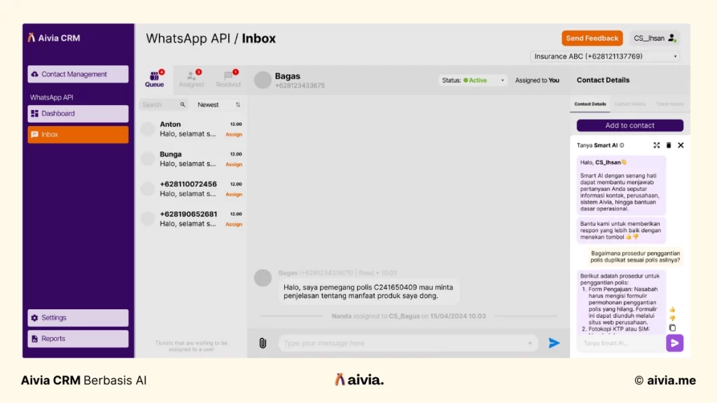 fitur smart ai di aivia crm