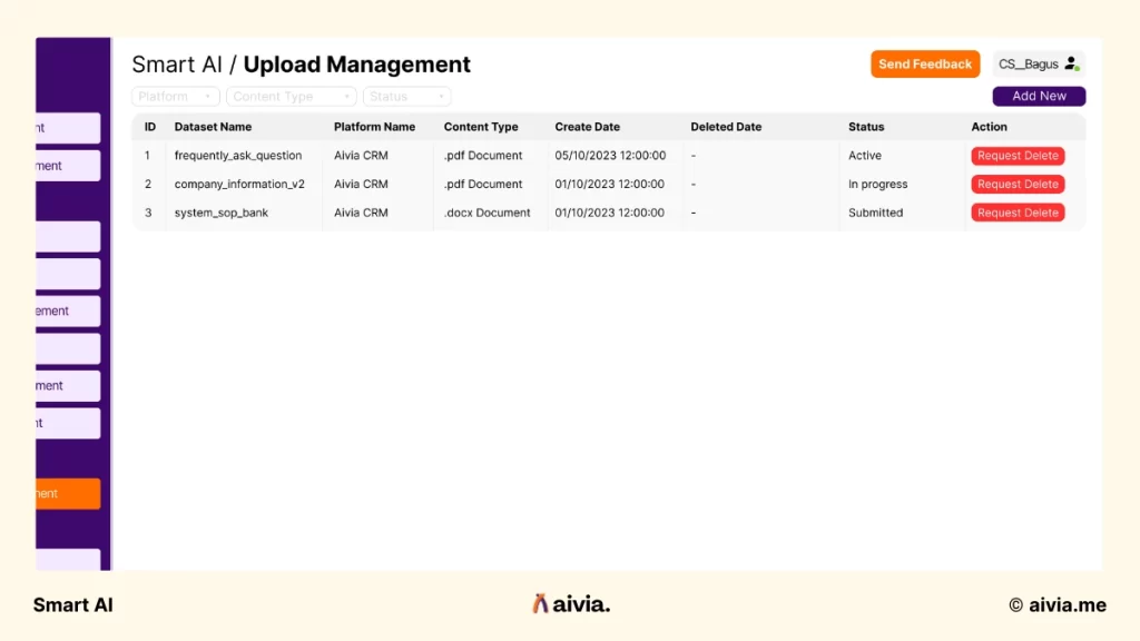 fitur upload management pada smart ai