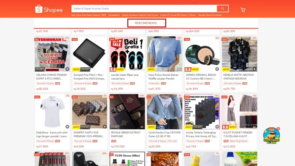 aplikasi metadata pada rekomendasi produk shopee