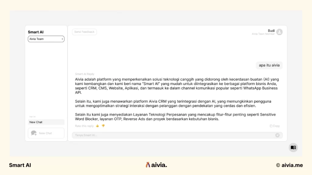 ui smart ai, ai chatbot untuk bisnis yang mudah dipersonalisasi