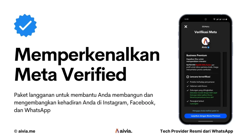 ilustrasi meta verified, paket langganan berbayar dari meta untuk memverifikasi kredibilitas bisnis