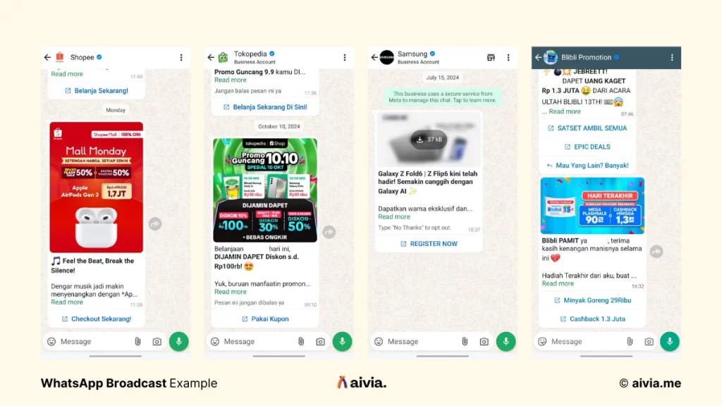 contoh whatsapp e-commerce indonesia yang menggunakan ai