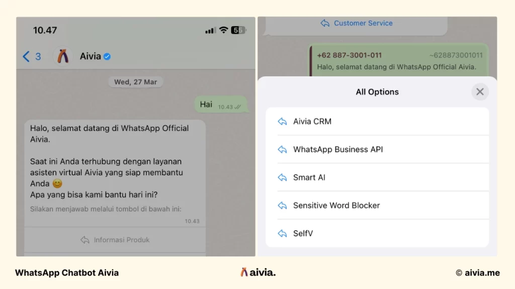 whatsapp chatbot aivia