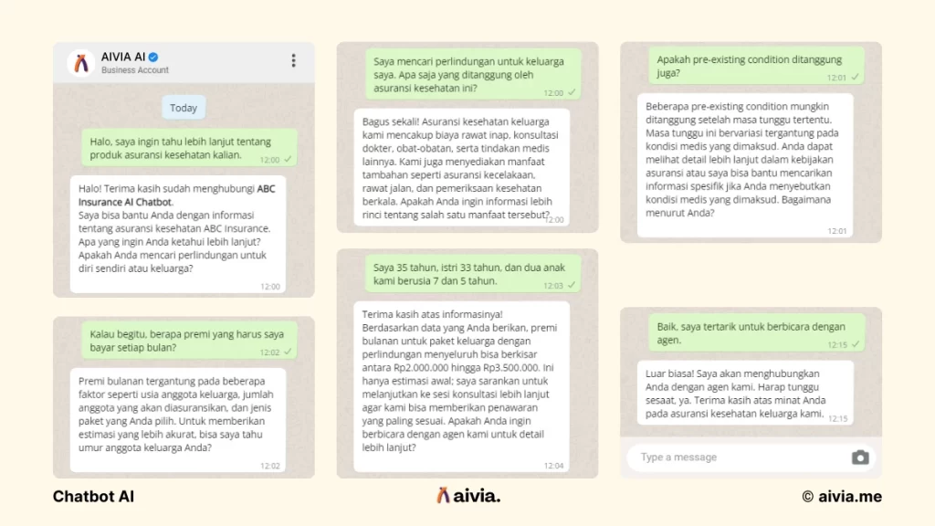 contoh penggunaan whatsapp chatbot ai untuk industri asuransi