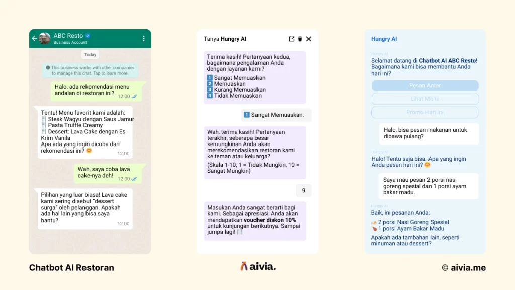 ilustrasi chatbot ai restoran